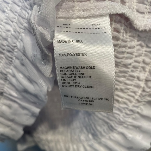 Laundry by Shelli Segal Smocked Top Blouse White Large New - Picture 5 of 7